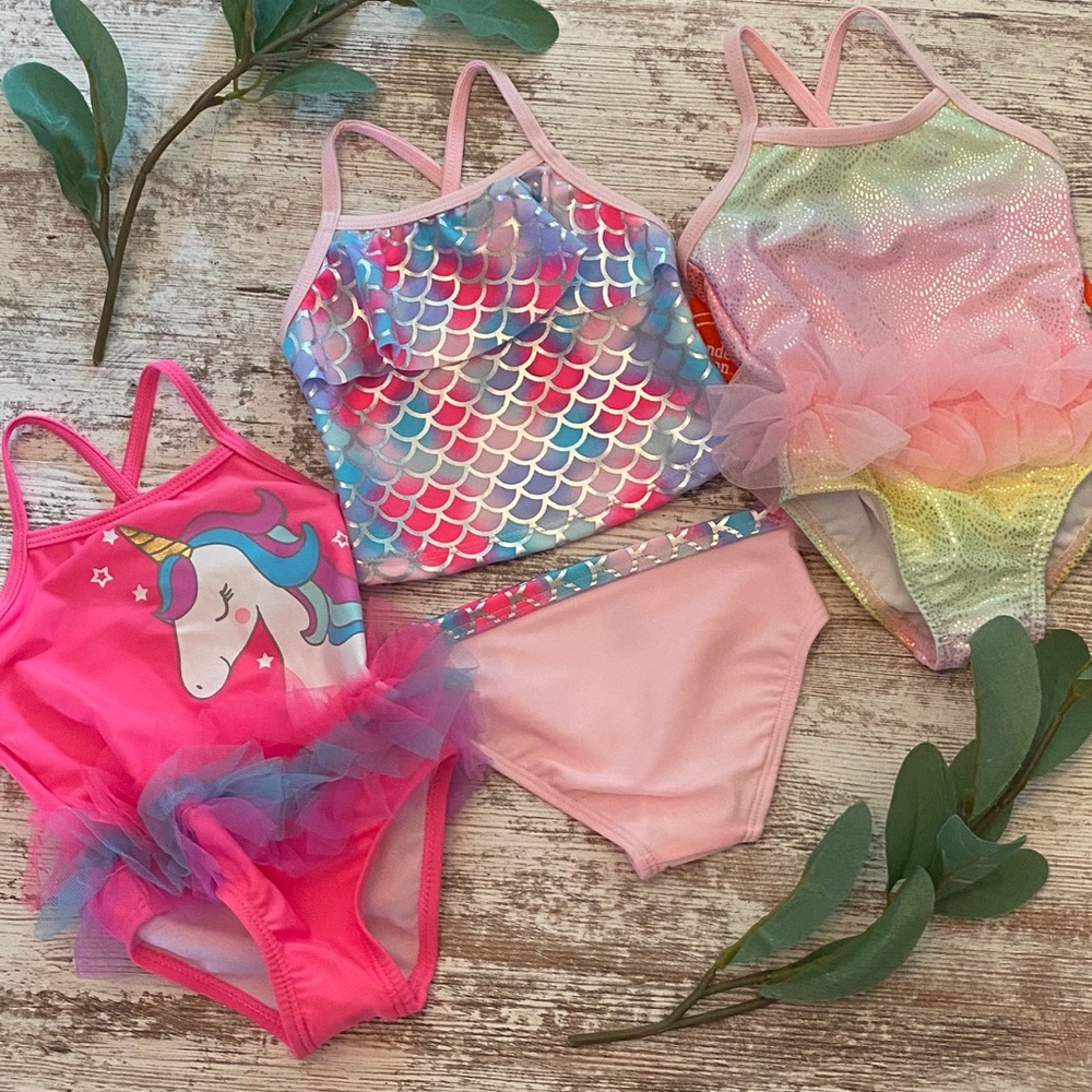 6-9 Month Summer Girls Swimsuits Bundle